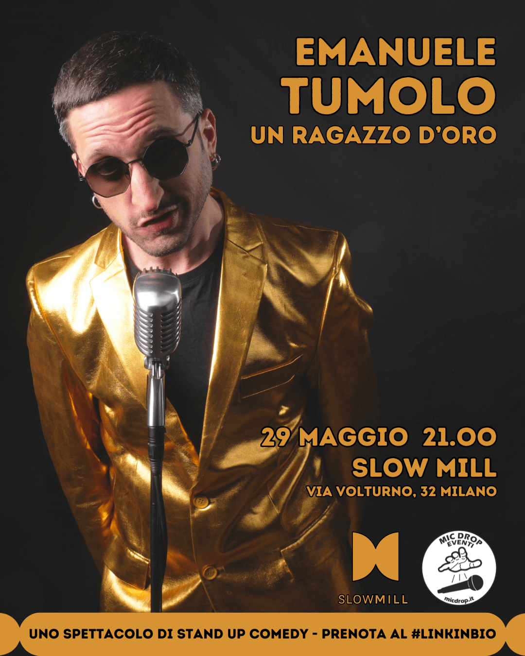 Locandina verticale Emanuele Tumolo @Slow Mll 29 maggio