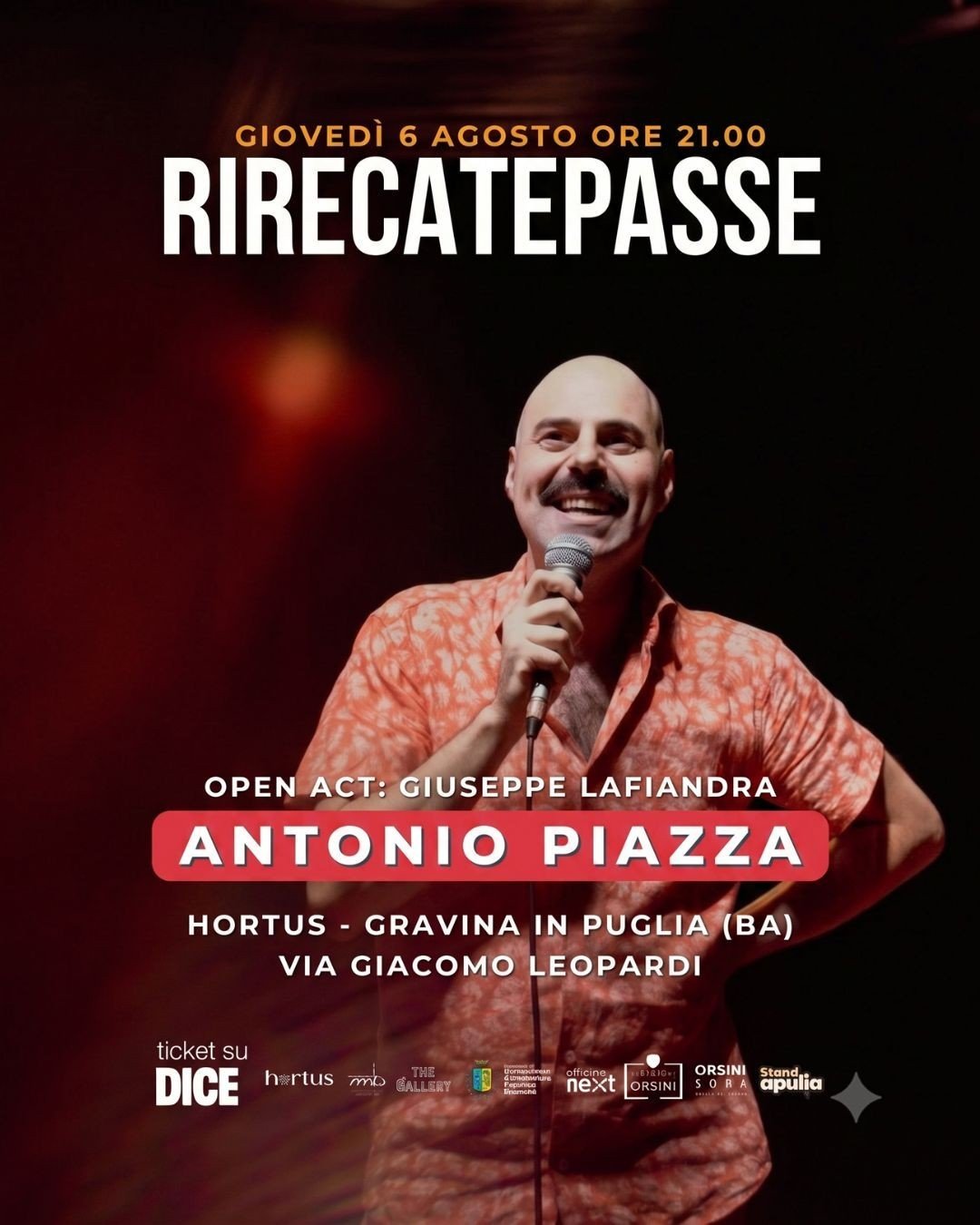 Locandina evento Antonio Piazza in "Analisi 2" - Gravina in Puglia - 06/08/2026